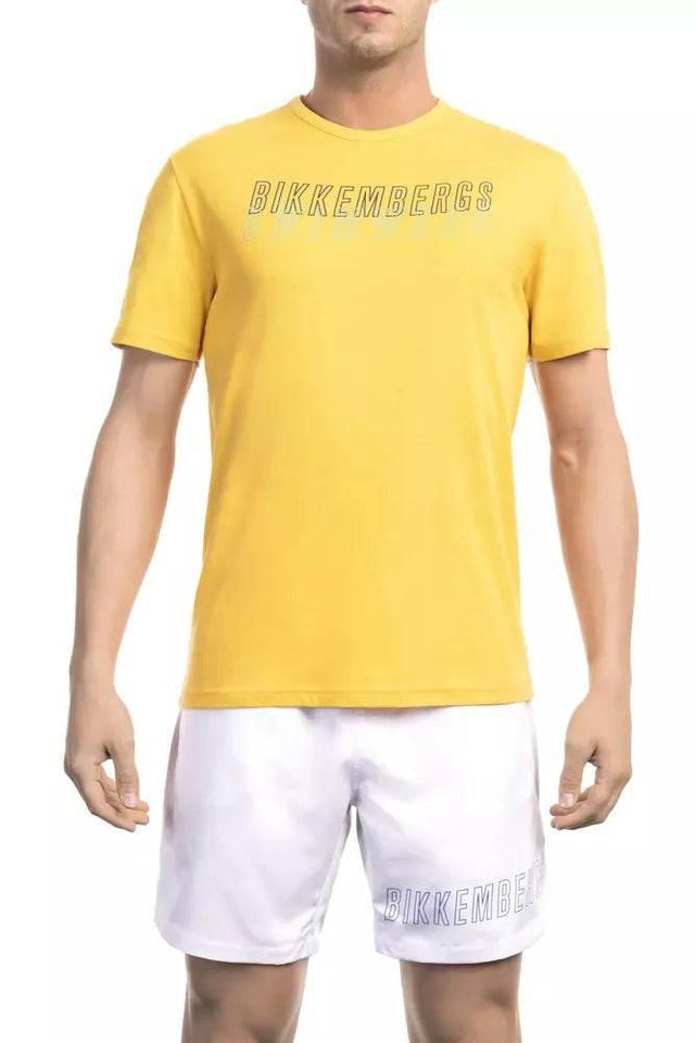 Bikkembergs Yellow Cotton Men T-Shirt - Hilstor