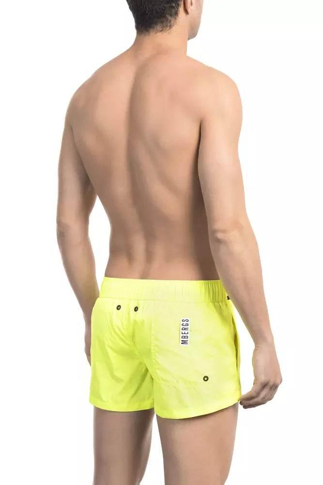 Bikkembergs Yellow Polyamide Men Swim Short - Hilstor
