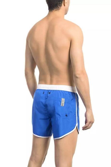 Bikkembergs Blue Polyester Men Swim Short - Hilstor