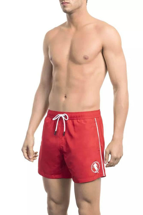 Bikkembergs Red Polyester Men Swim Short - Hilstor