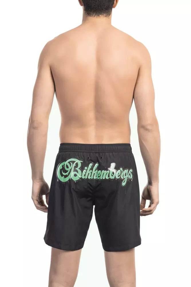 Bikkembergs Black Polyester Men Swim Short - Hilstor