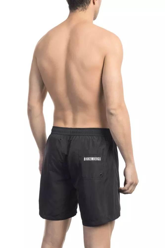Bikkembergs Black Polyester Men Swim Short - Hilstor