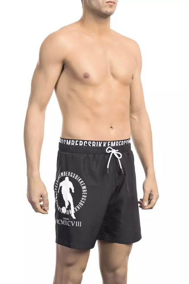 Bikkembergs Black Polyester Men Swim Short - Hilstor