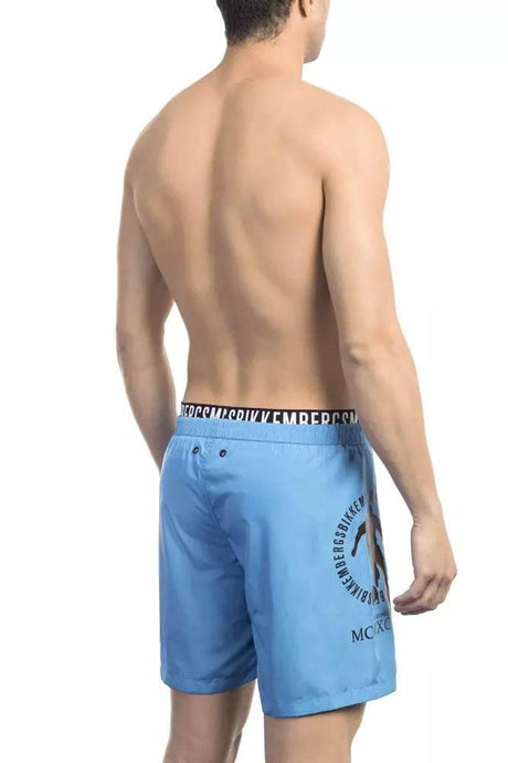 Bikkembergs Light Blue Polyester Men's Swim Short - Hilstor