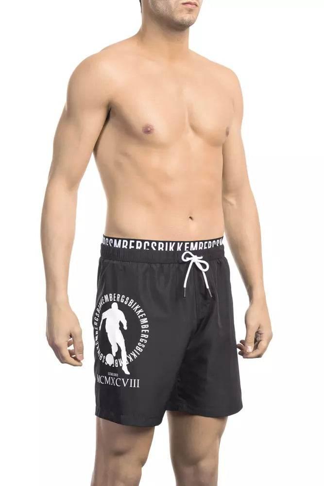 Bikkembergs Black Polyester Men Swim Short - Hilstor