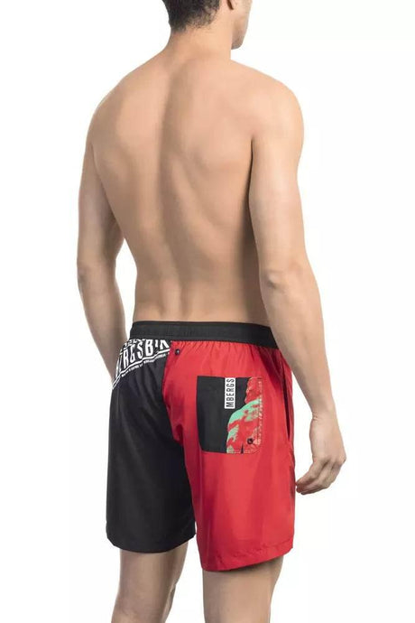 Bikkembergs Red Polyester Men Swim Short - Hilstor