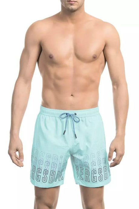 Bikkembergs Light Blue Polyester Men Swim Short - Hilstor