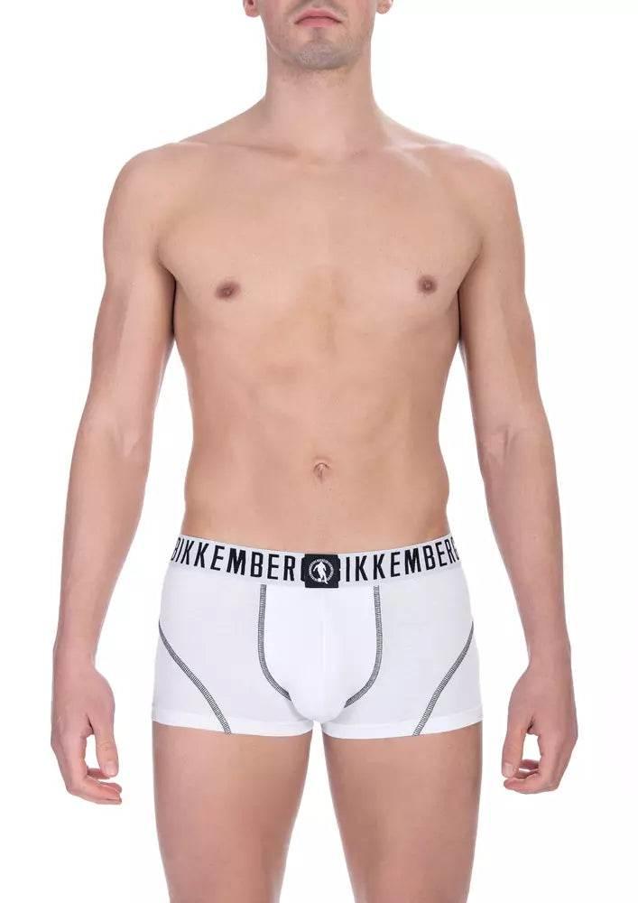 Bikkembergs White Cotton Men's Trunk Pack - Hilstor