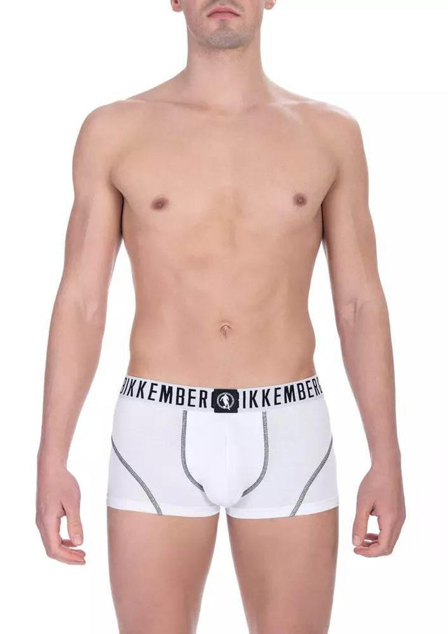 Bikkembergs White Cotton Men's Trunk Pack - Hilstor