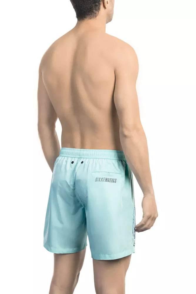 Bikkembergs Light Blue Polyester Men Swim Short - Hilstor