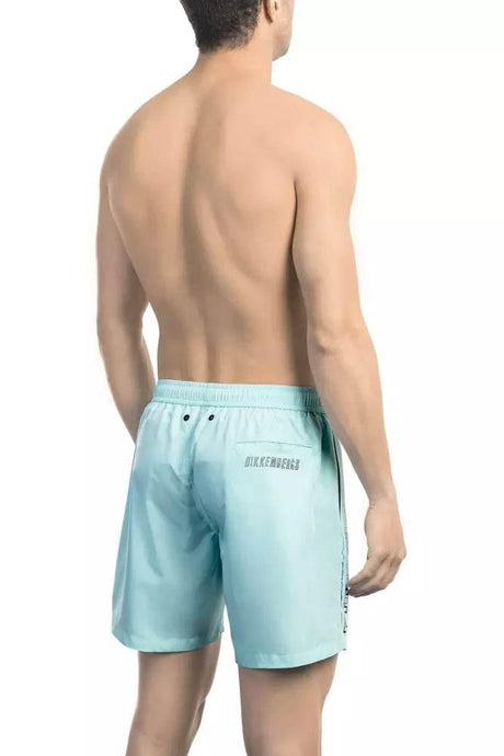 Bikkembergs Light Blue Polyester Men Swim Short - Hilstor