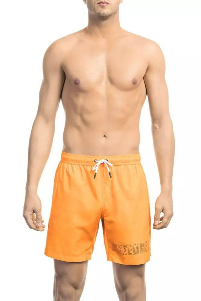 Bikkembergs Orange Polyester Men Swim Short - Hilstor