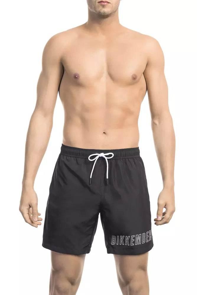 Bikkembergs Black Polyester Men Swim Short - Hilstor