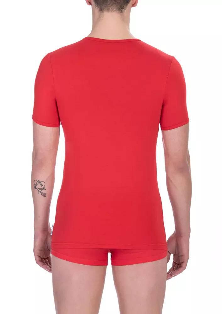 Bikkembergs Red Cotton Men T-Shirt - Hilstor