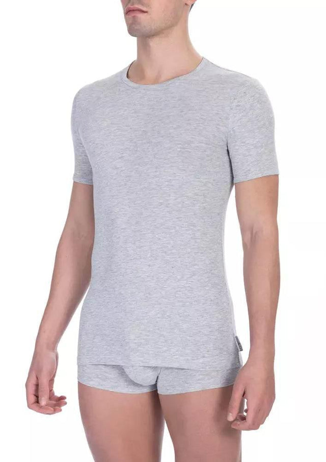 Bikkembergs Gray Cotton Men T-Shirt - Hilstor