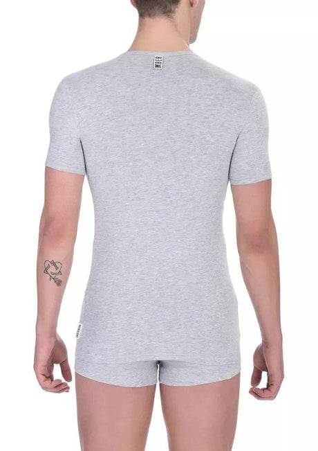 Bikkembergs Gray Cotton Men T-Shirt - Hilstor