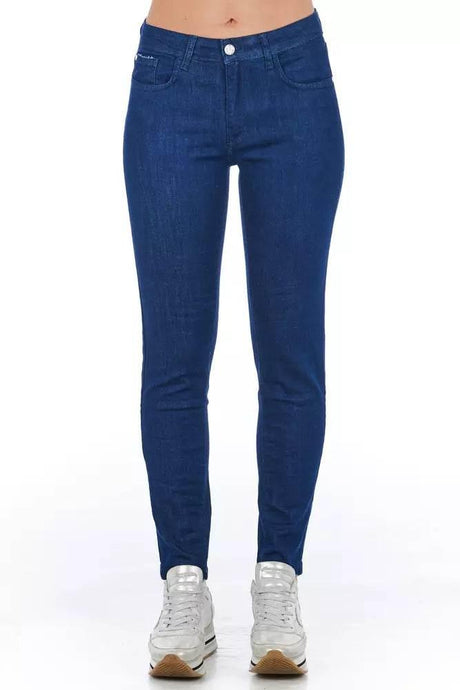 Frankie Morello Blue Cotton Women Skinny Jean - Hilstor