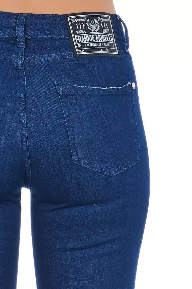 Frankie Morello Blue Cotton Women Skinny Jean - Hilstor