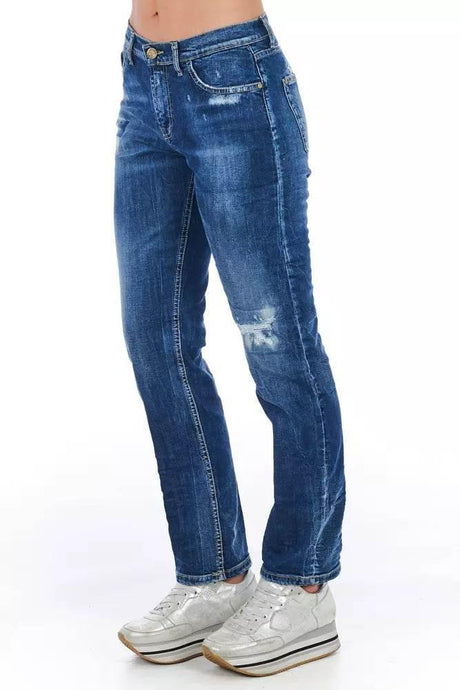 Frankie Morello Blue Cotton Women's Jeans - Hilstor