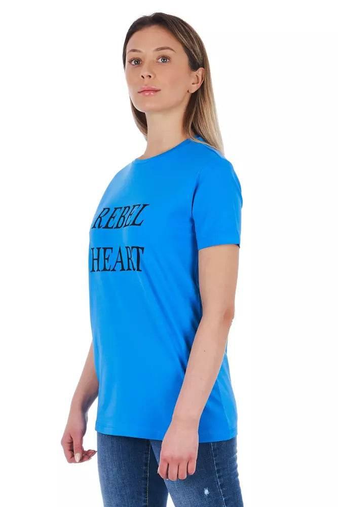 Frankie Morello Light Blue Cotton Women Top - Hilstor