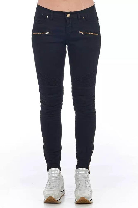 Frankie Morello Black Cotton Women Jeans - Hilstor