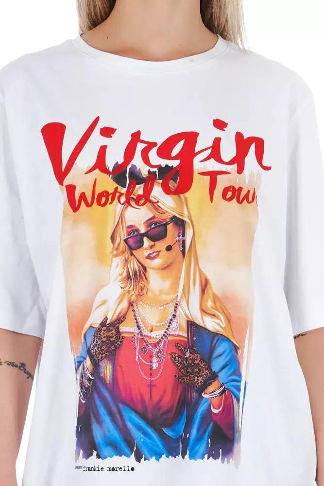 Frankie Morello White Cotton Women T-Shirt - Hilstor