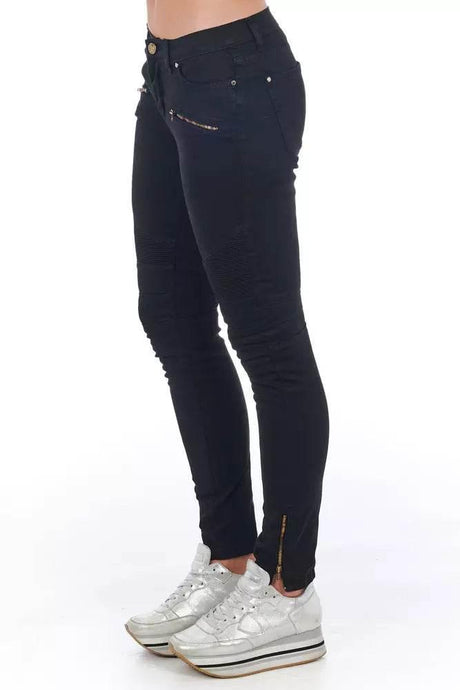 Frankie Morello Black Cotton Women Jeans - Hilstor