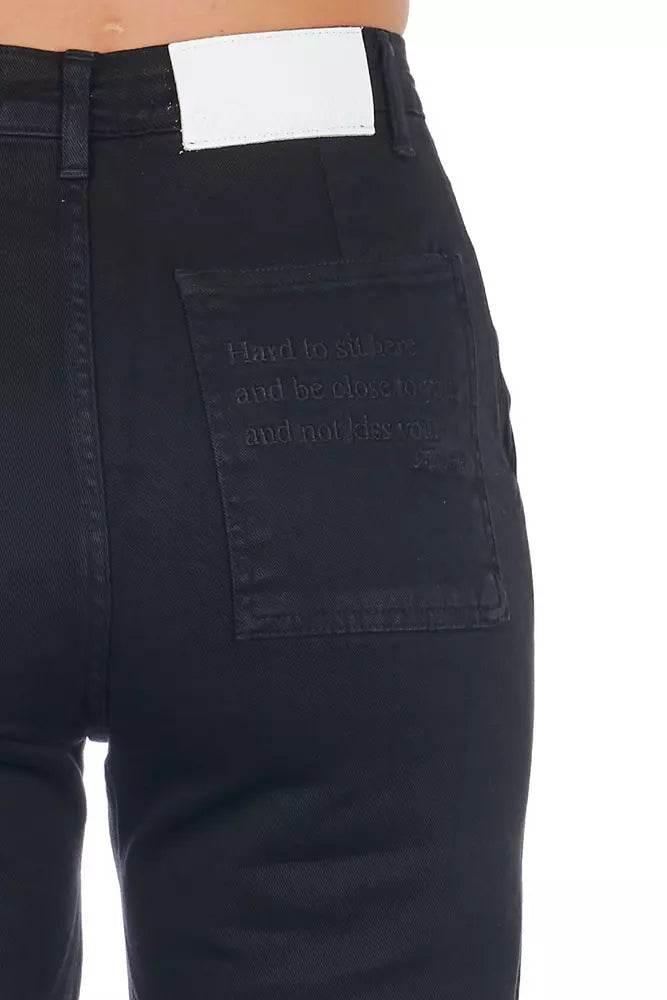 Frankie Morello Black Cotton Women Cropped Trouser - Hilstor