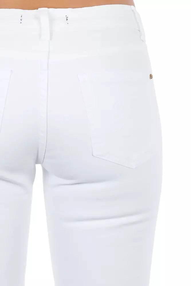 Frankie Morello White Cotton Women Jeans - Hilstor