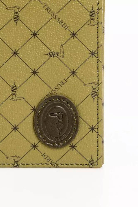 Trussardi Green Leather Men Wallet - Hilstor