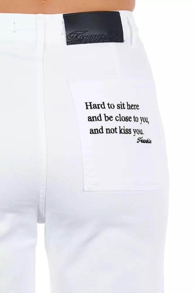 Frankie Morello White Cotton Women Cropped Trouser - Hilstor
