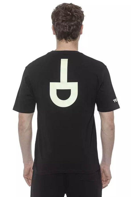 Tond Black Cotton Men T-Shirt - Hilstor