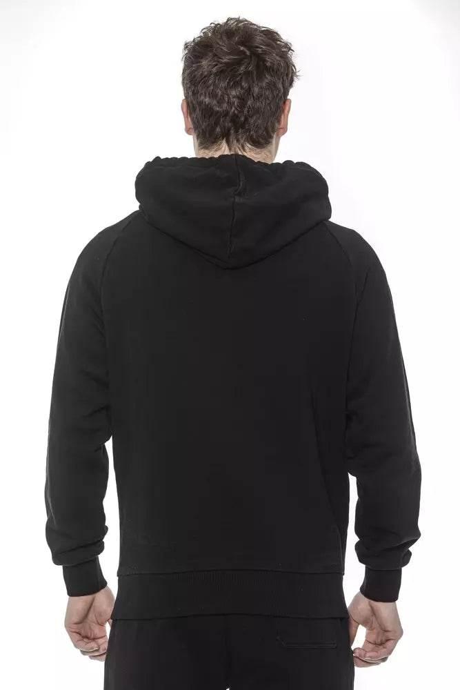 Tond Black Cotton Men Sweater with Hood - Hilstor