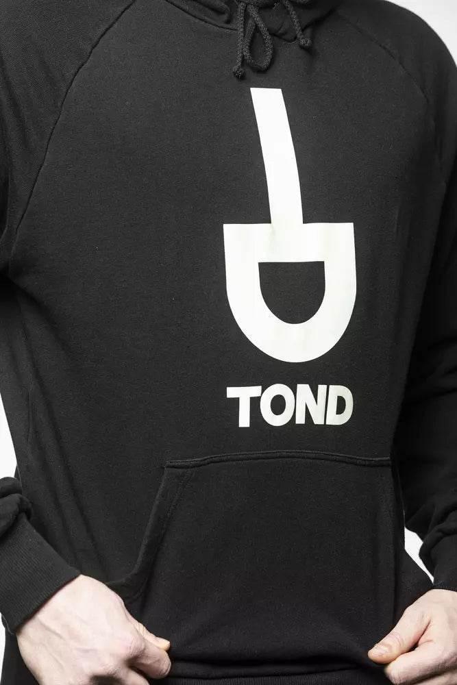Tond Black Cotton Men Sweater with Hood - Hilstor