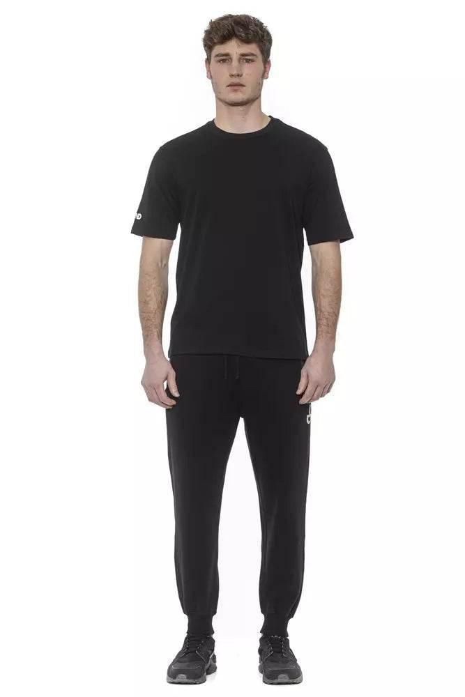 Tond Black Cotton Men T-Shirt - Hilstor