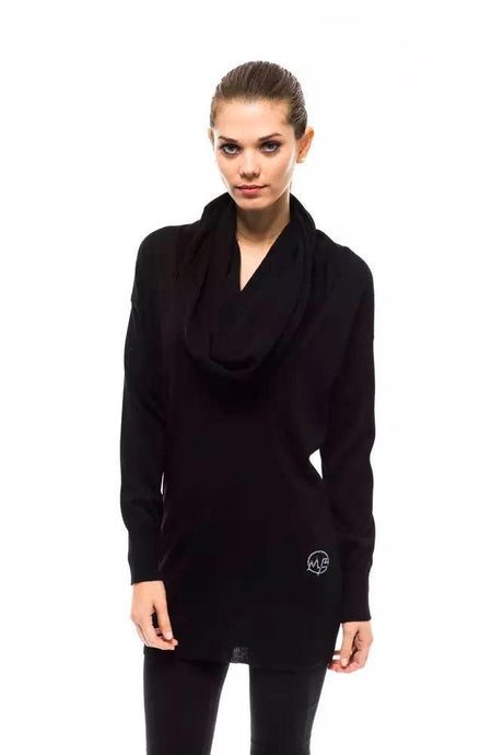 Montana Blu Embellished High Collar Woolen Sweater - Hilstor