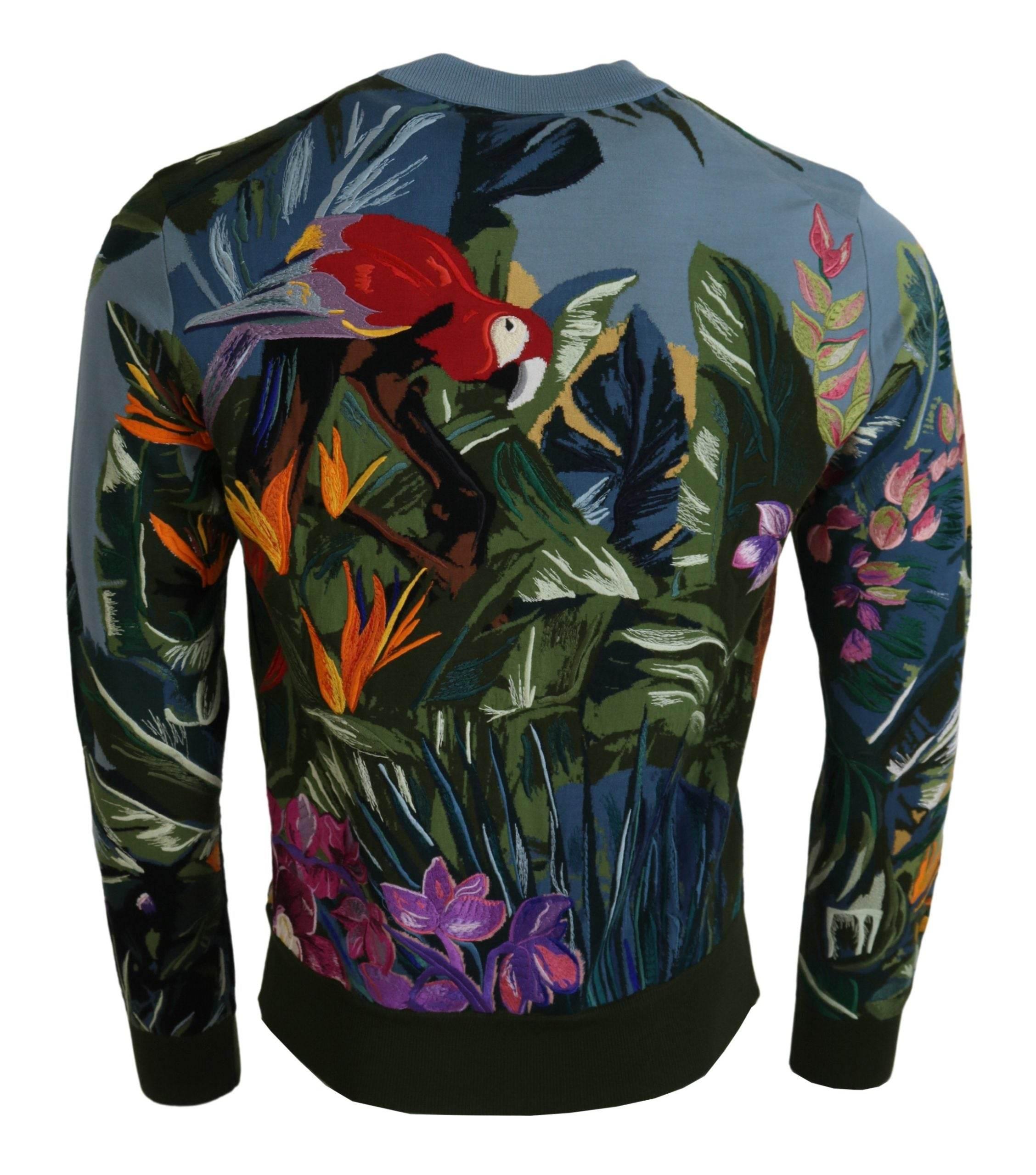Dolce & Gabbana Jungle Embroidered Wool-Silk Sweater - Hilstor