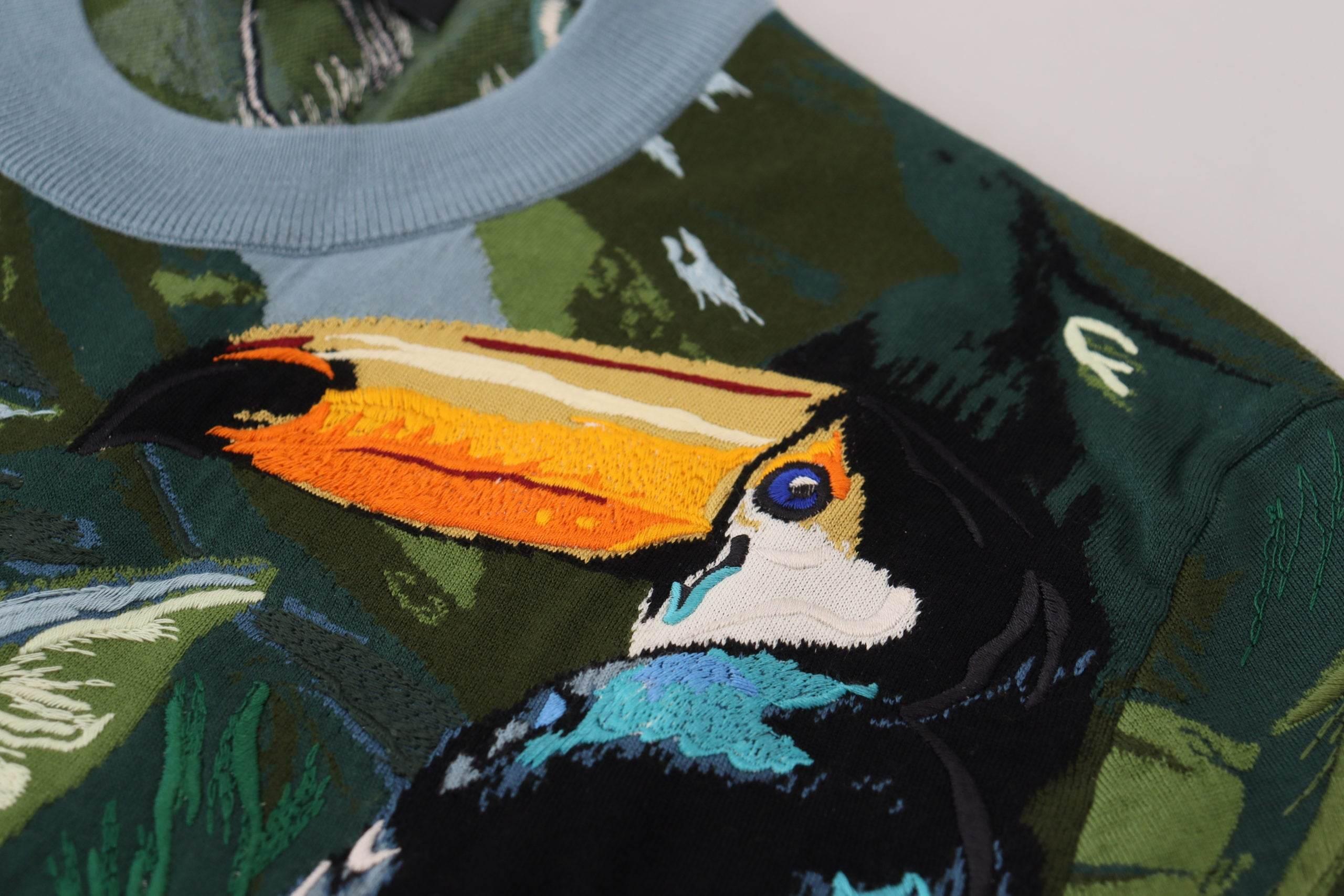 Dolce & Gabbana Jungle Embroidered Wool-Silk Sweater - Hilstor