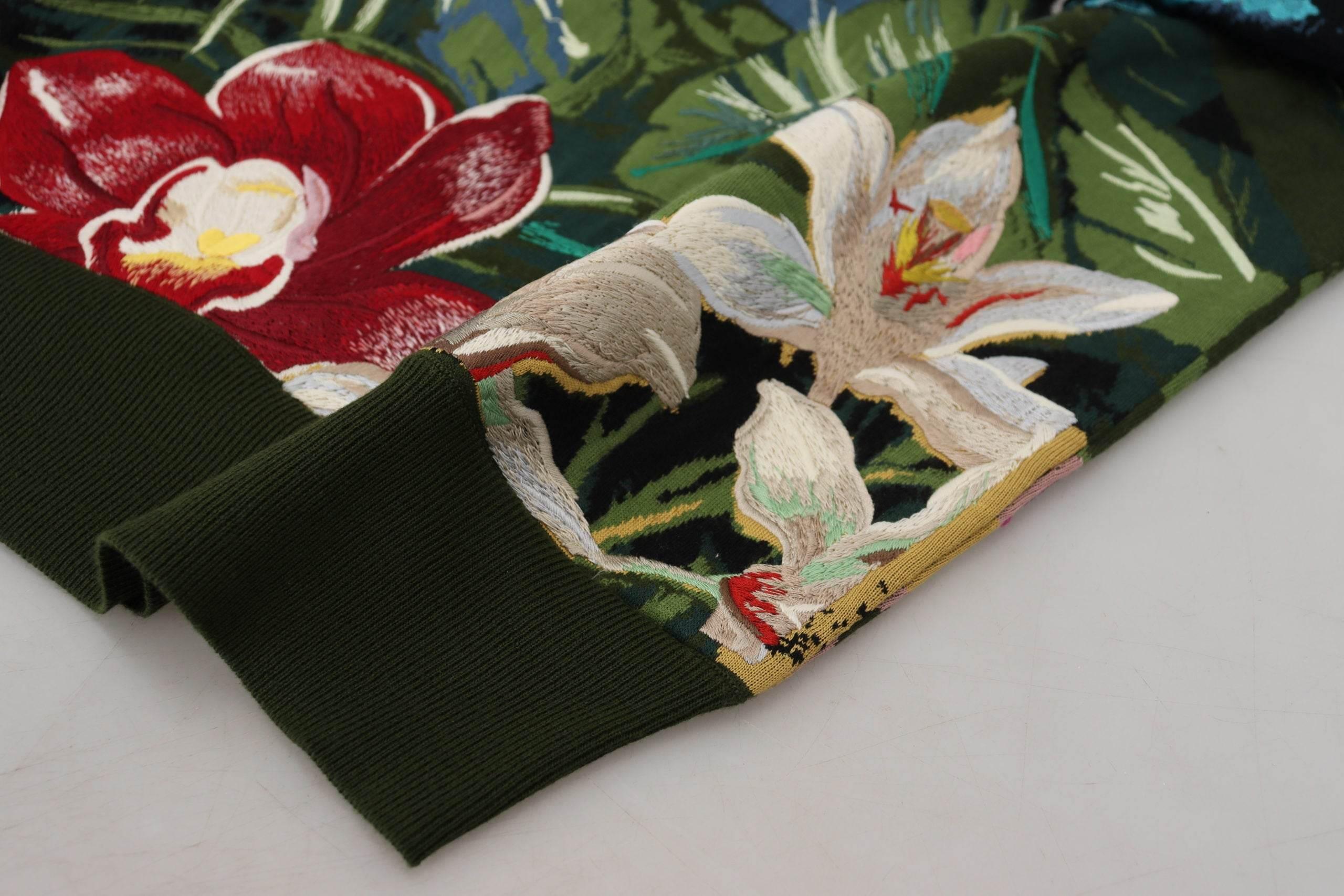 Dolce & Gabbana Jungle Embroidered Wool-Silk Sweater - Hilstor