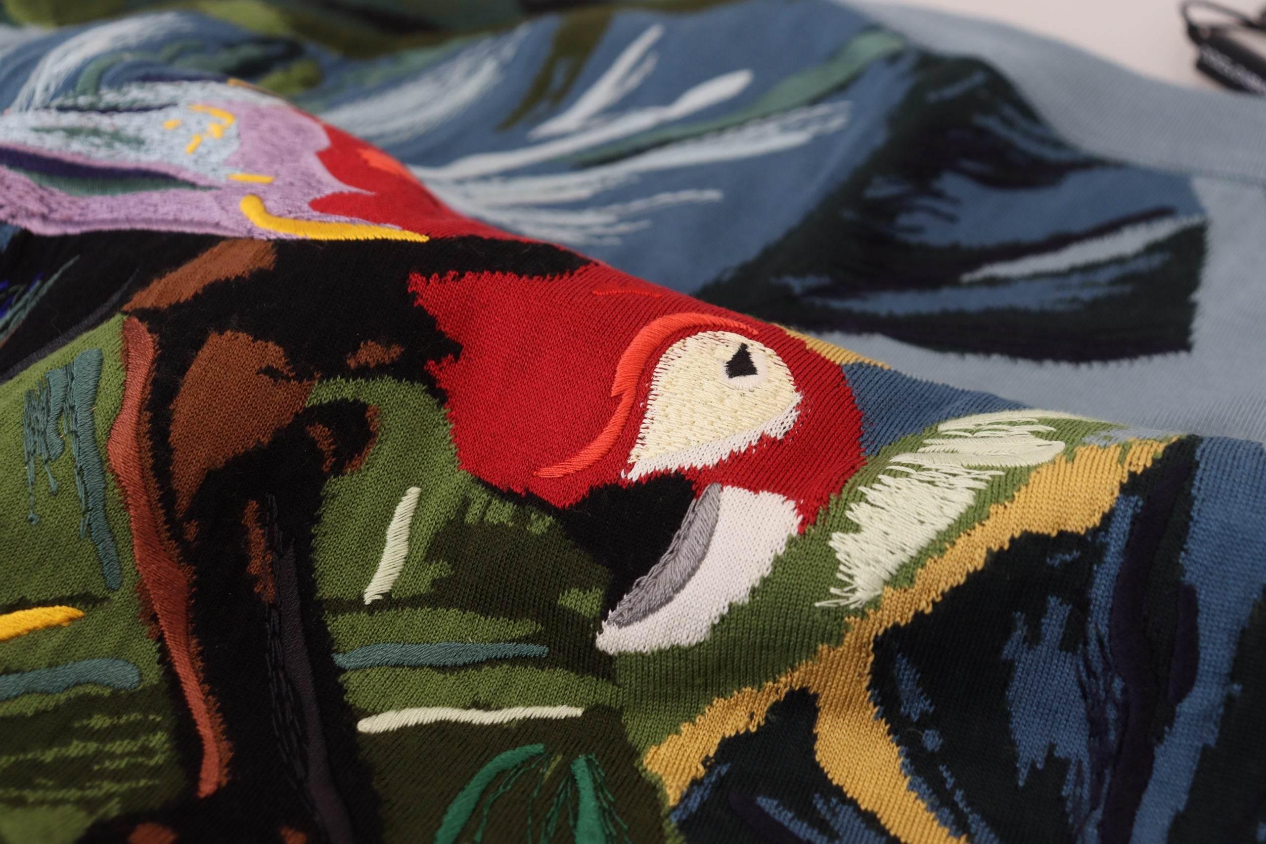 Dolce & Gabbana Jungle Embroidered Wool-Silk Sweater - Hilstor
