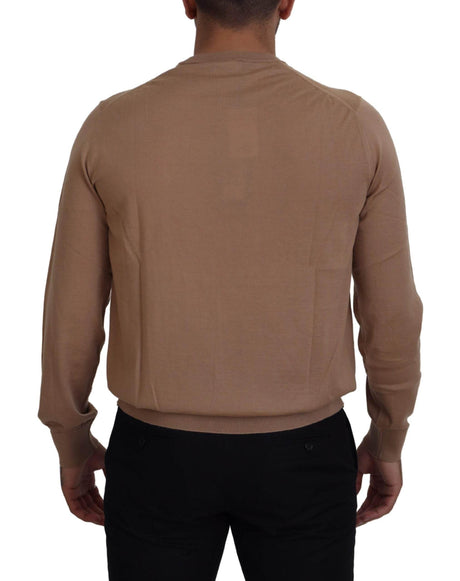 Dolce & Gabbana Beige Cashmere Crown Logo Pullover Sweater - Hilstor