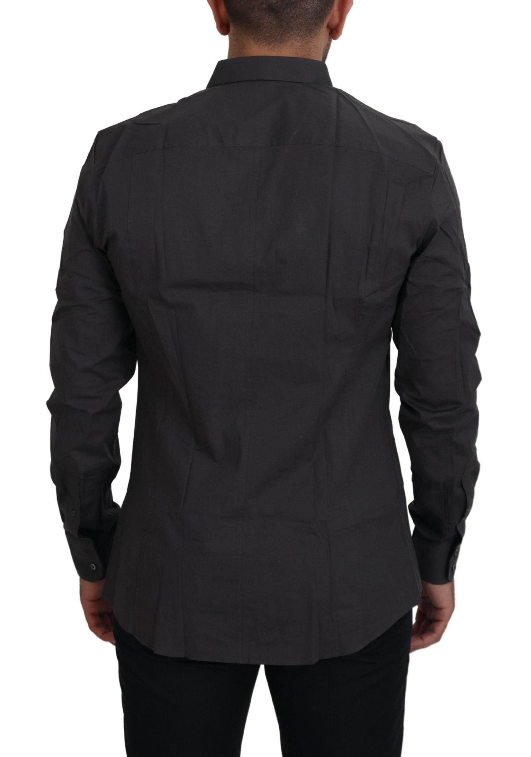 Dolce & Gabbana Gray SICILIA Slim Fit Stretch Dress Shirt - Hilstor