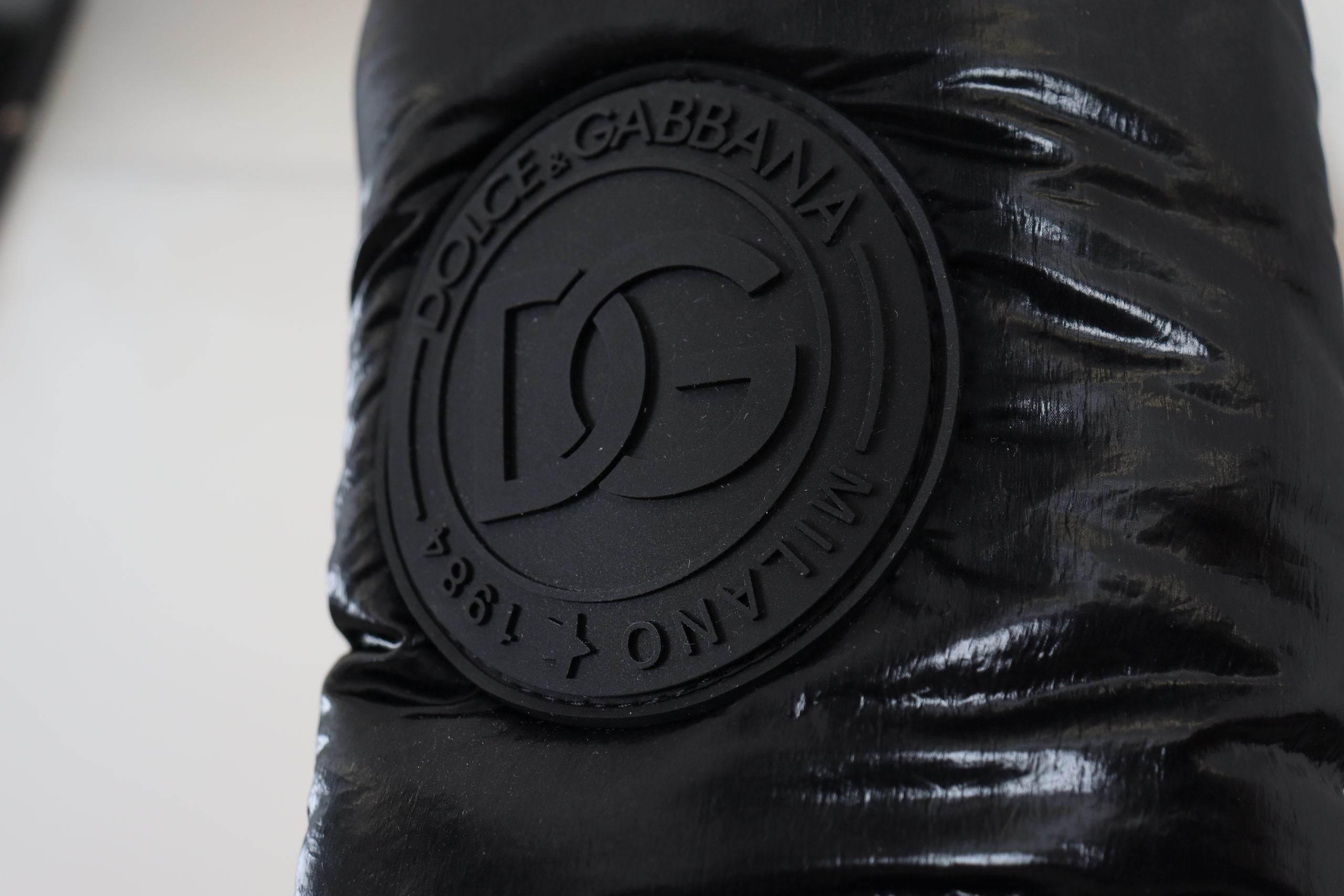Dolce & Gabbana Elegant Mid-Calf Boots in Black Polyester - Hilstor