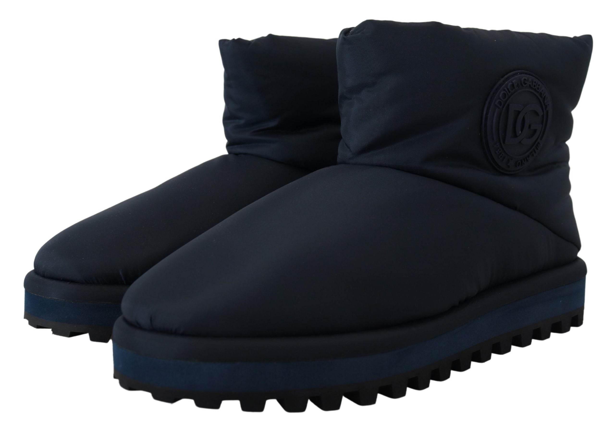 Dolce & Gabbana Elegant Ankle Height Blue Boots for Sophisticated Style - Hilstor