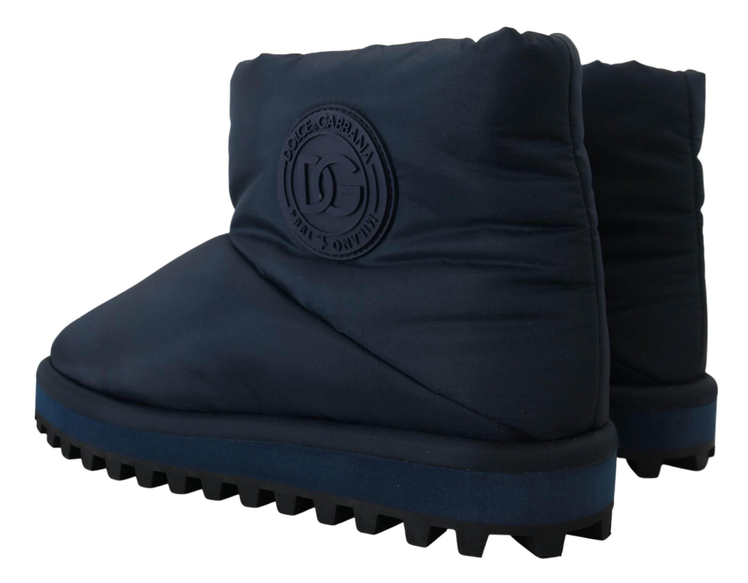 Dolce & Gabbana Elegant Ankle Height Blue Boots for Sophisticated Style - Hilstor
