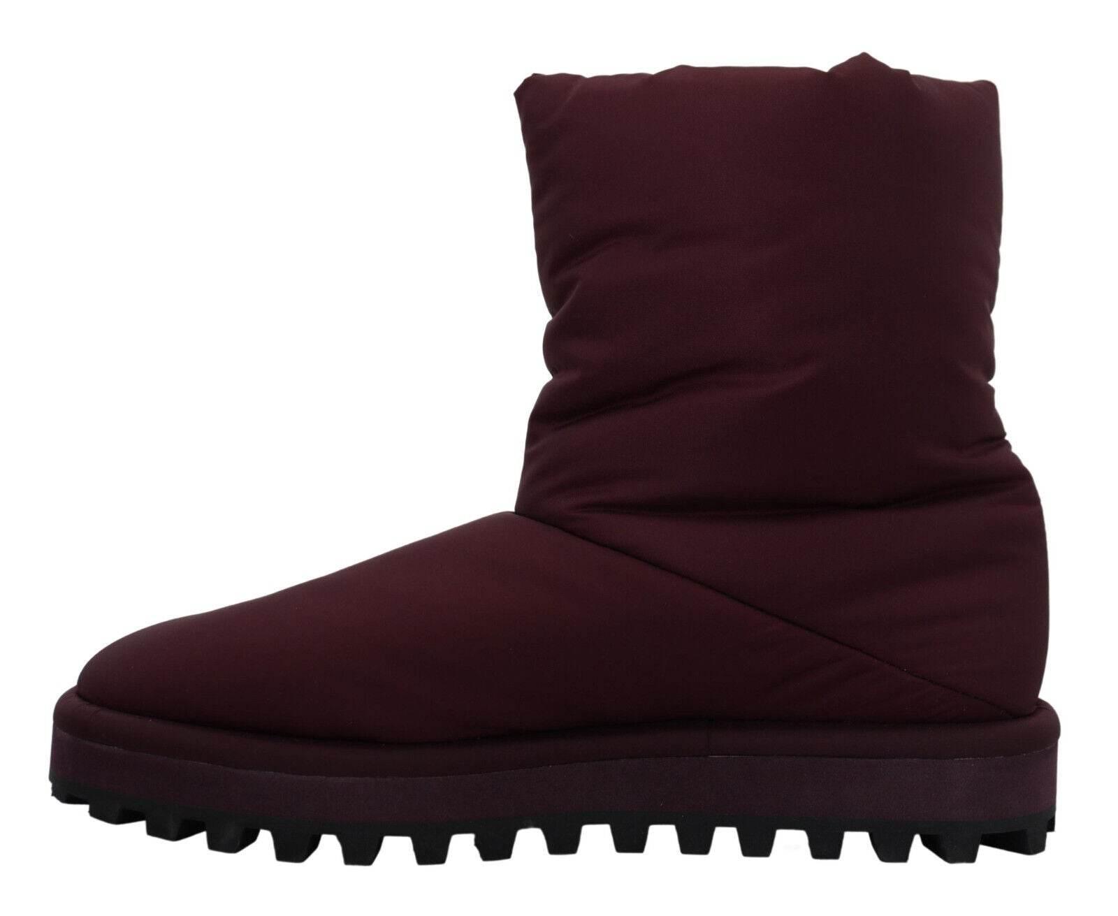 Dolce & Gabbana Elegant Bordeaux Mid Calf Boots - Hilstor