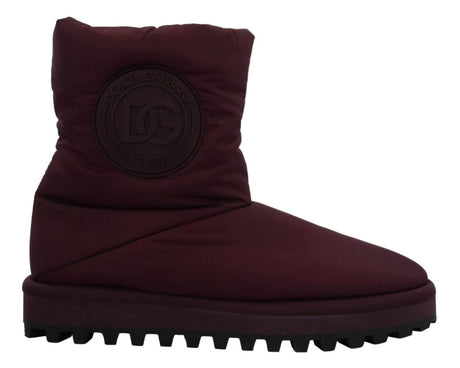 Dolce & Gabbana Elegant Bordeaux Mid Calf Boots - Hilstor