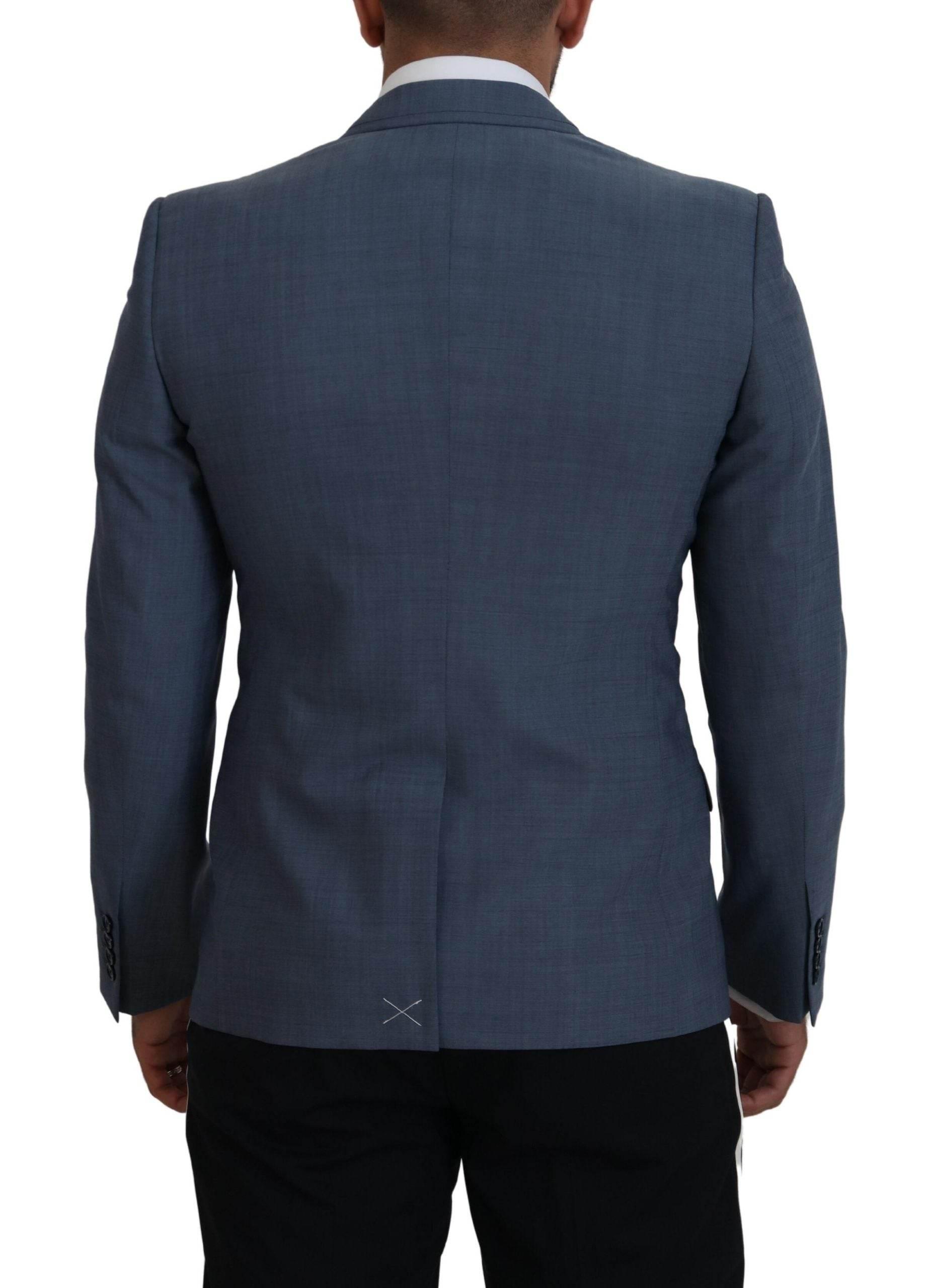 Dolce & Gabbana Blue Wool Stretch Slim Fit Jacket Blazer - Hilstor
