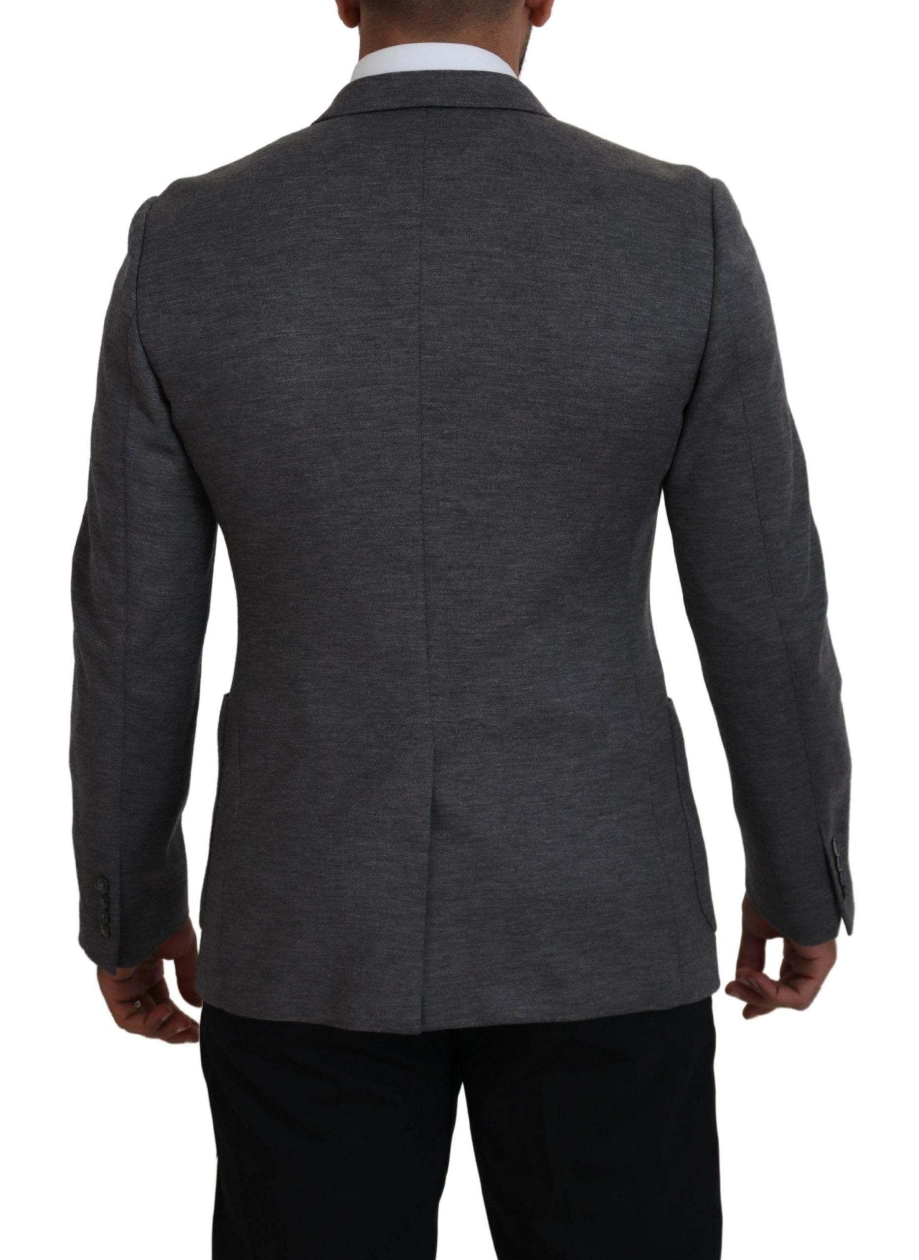 Dolce & Gabbana Gray Wool Stretch Slim Fit Jacket Blazer - Hilstor