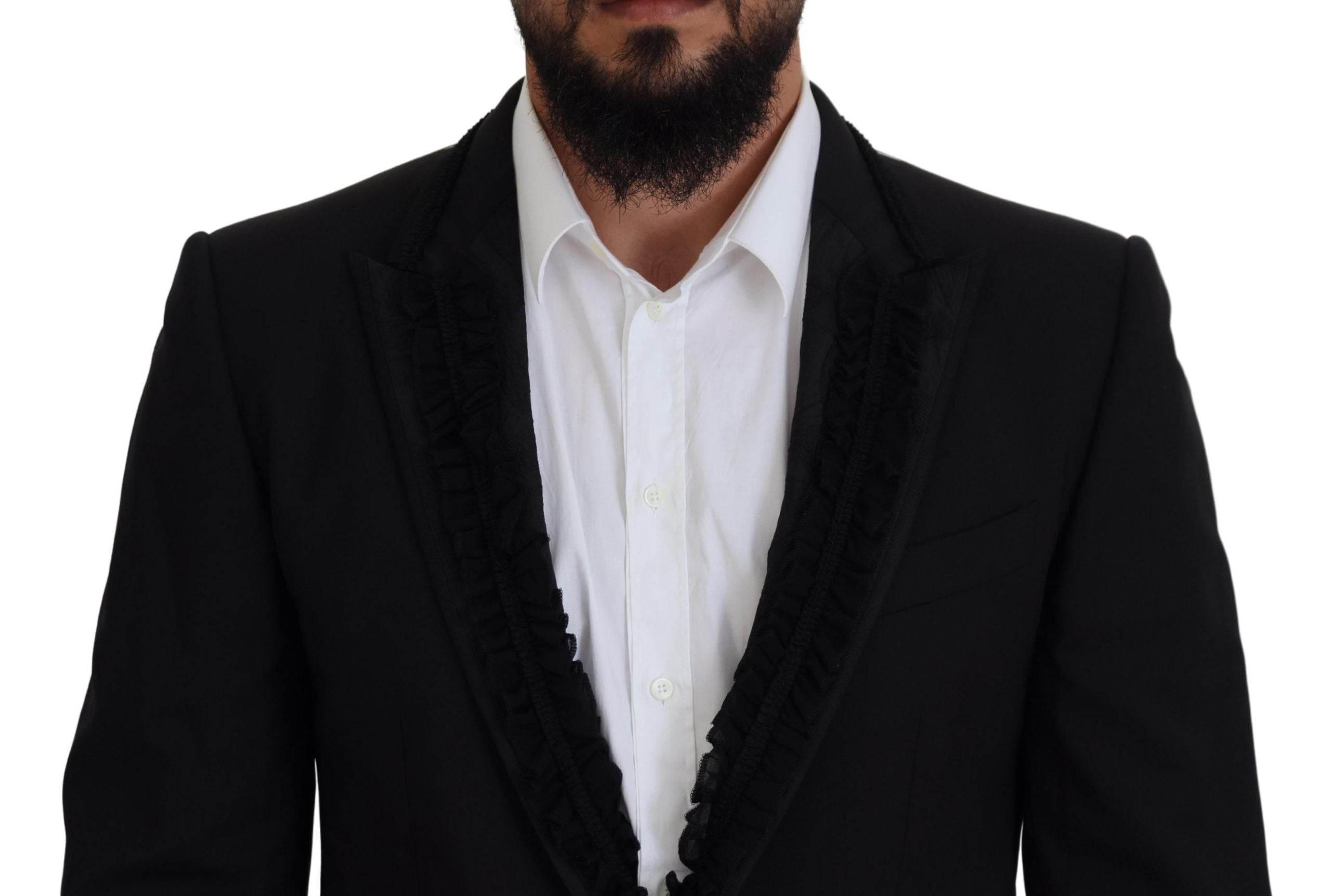 Dolce & Gabbana Black MARTINI Slim Fit Jacket Blazer - Hilstor